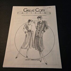 Great Copy Patterns #1290 Jacket Dress Full Maxi sewing vintage UNCUT